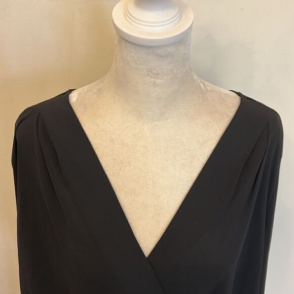 Halogen black long sleeve sheer blouse Size 2 X New - Picture 5 of 11